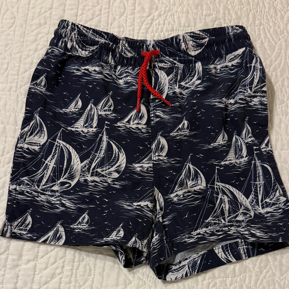 Boys Nautical Navy Swim Shorts